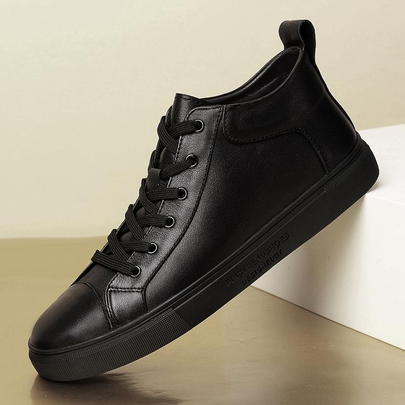 Men's Shoes 2025 Summer New Products Street Travel Tide Wear Waterproof Medium Help Heightening Board Shoes Youth Platform Casual Shoes