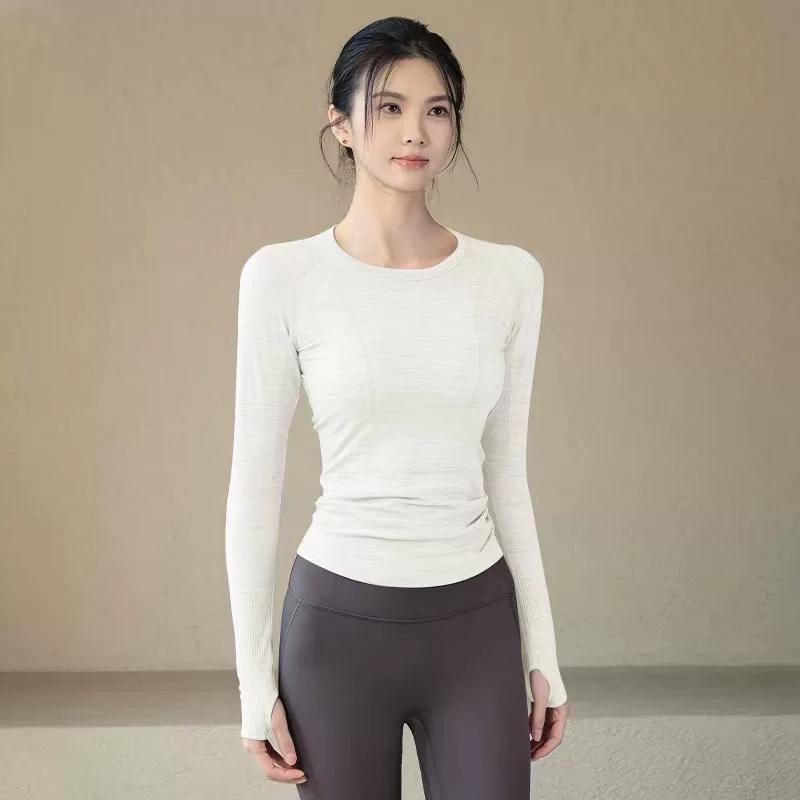 ACKDCS Women's Seamless Long-Sleeve Yoga & Fitness Top