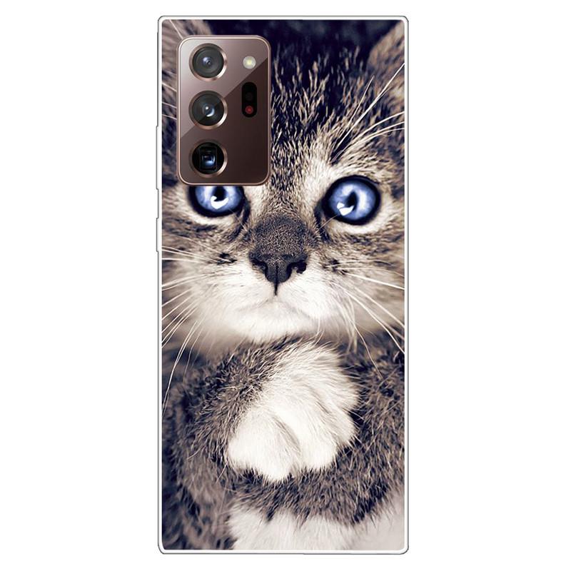 Soft Cover For Samsung Note 20 Ultra Case S20 FE TPU Print Cat Silicone Cases for Samsung Galaxy Note20 M52 5G Funda Coque Clear