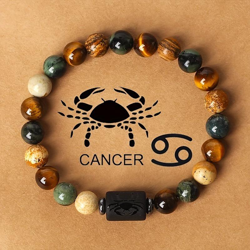 Pulsera de Ojo de Tigre y Piedra Pintada de las Doce Constelaciones