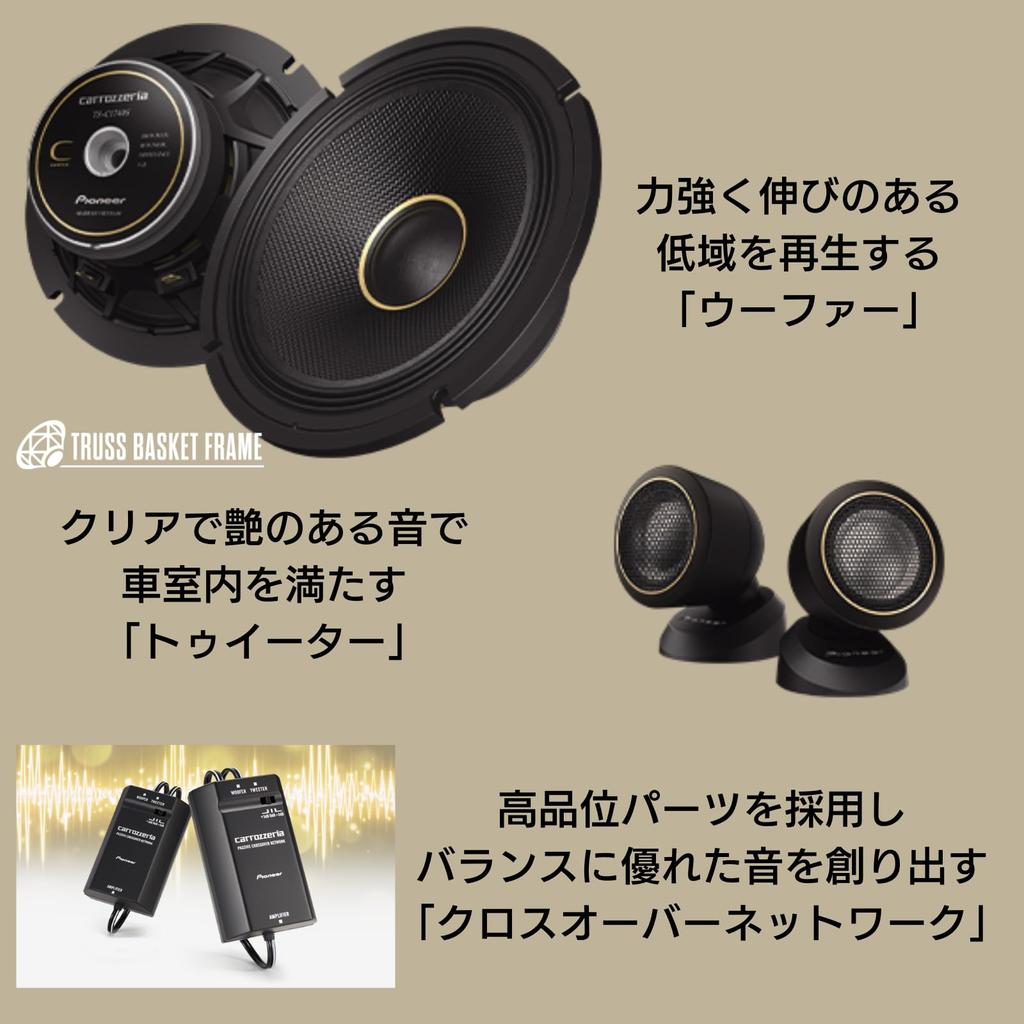 Pioneer Lautsprecher, 17 cm, passgenauer Lautsprecher, separat, 2-Wege, hohe Auflösung, kompatibel mit Carrozzeria TS-C1740S