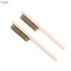 [TL][TL]2/5/10Pcs Wood Handle Brass Wire Brush For Industrial Devices Surface/Inner Polishing Grinding Cleaning 6x16 Row Brushes