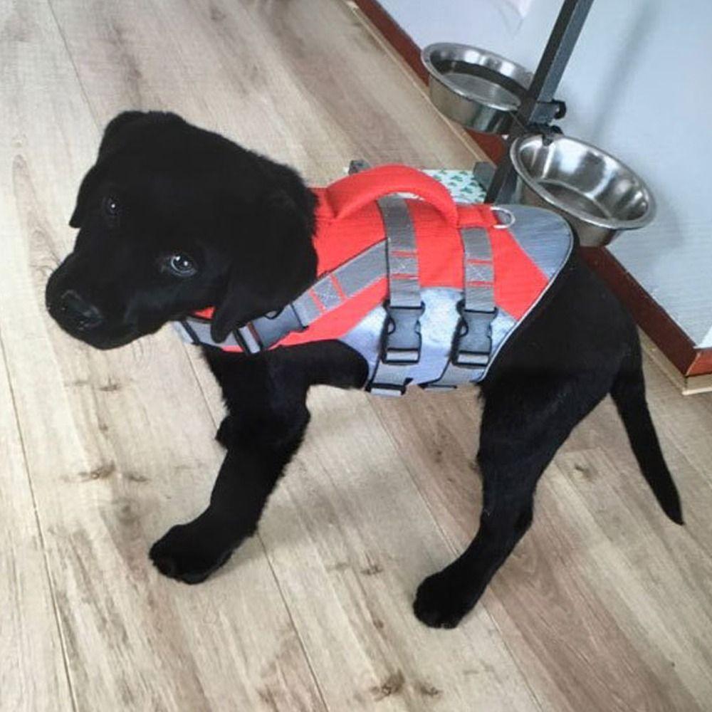 Reflective Dog Life Jacket Adjustable Breathable Dog Swimsuit Oxford Cloth Enhanced Buoyancy Pet Safety Vest Boating