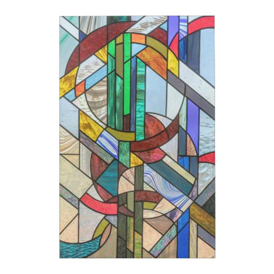 Stained Glass Window Privacy Film Vintage Home Church Decorative Frosted Static Cling Reusable UV Sun Blocking Glass Sticker Cover