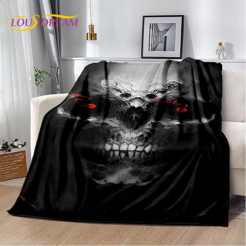 3D Gothic Horror Ghost Skull Soft Plush Blanket,Flannel Blanket Throw Blanket for Living Room Bedroom Bed Sofa Picnic Cover Kids