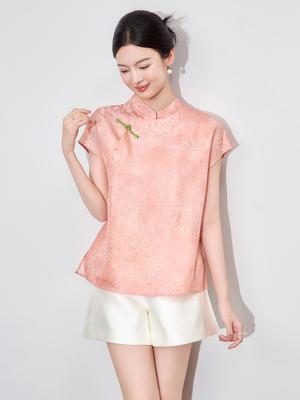 Top in Filato Xiangyun Fresco - Camicia Pan Kou Retro Zen Cinese da Donna