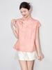 Cool Feel Xiangyun Yarn Top - Chinese Zen Retro Pan Kou Shirt for Women
