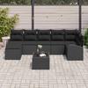 Garden Sofa Set with Cushions 8 pcs Black Poly Rattan