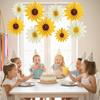 9 Pcs Paper Flowers,Paper Fans Party Decorations Sunflower Daisy Floral Backdrop Flower Party Decorations for Wedding, Home, Garden Decoration(Yellow