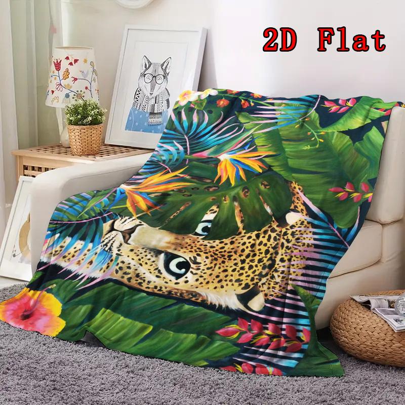 Cheetah In the Jungle 2D Flat Pattern Flannel Blanket High Quality All Seasons Warmth and Comfort Perfect for Christmas Gifts.MMT0918161