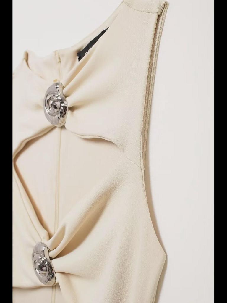 French High-End Women's Sleeveless Slim Fit Dress with Chest Hollow Design