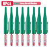 1-8pcs 32mm Long Head Markers Pen Multi-purpose for Woodworking Tile Decoration Deep Hole Marker Pens Red/Black/Blue/Green Ink