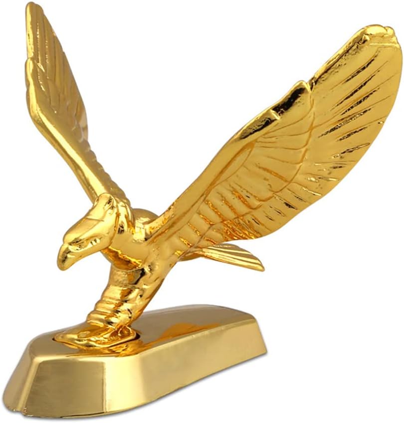 Flying Eagle Hood Ornament Sticker Birds Logo Fits Car 3D Stand Hood Bonnet Univeral Emblem Badge Decal,Golden/Silver золотой