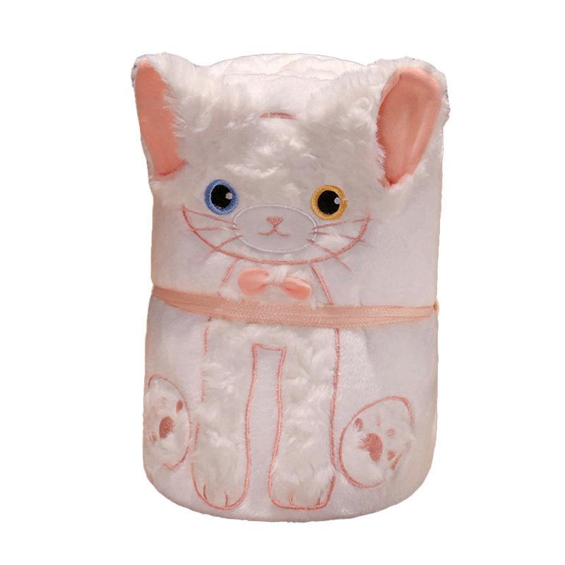 Cartoon Devon Cat Blanket Small Blanket Girls Office Nap Air Conditioning Leg Covered Blanket Students Lunch Break Roll Blanket
