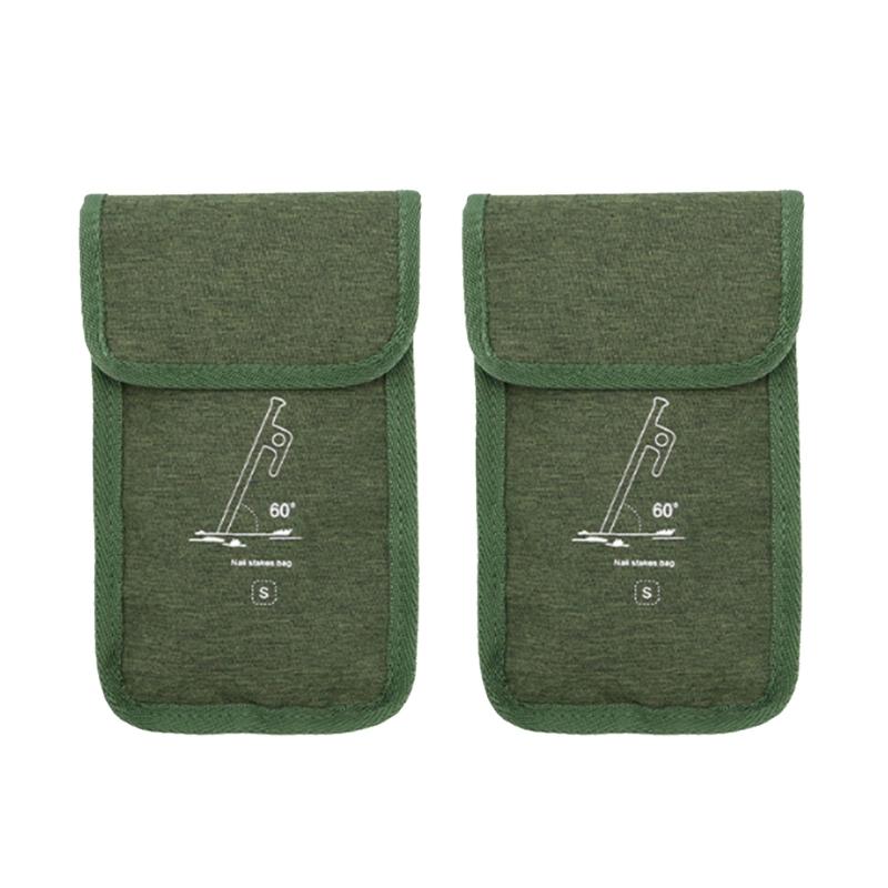 

2 шт. Портативна сумка для зберігання кілків для намету Сумка для кілків для намету Кейс для перенесення кілків для намету Сумка для зберігання аксесуарів для кемпінгу на відкритому повітрі S