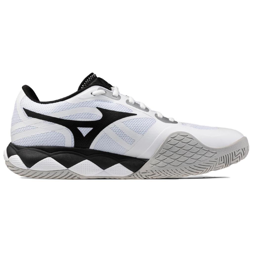 Mizuno Wave Enforce Tour 2 Comfortable Fit Shock Absorption Durable Low Top Tennis Shoes Unisex Sneaker White Black 61GA260009