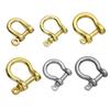Stainless Steel Shackle Fob Buckles Keychain Hook D Bow Staples Key Ring Solid Brass Carabiner