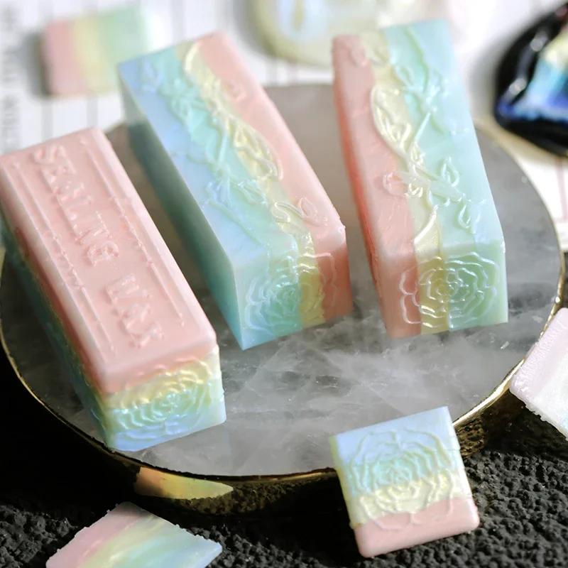 

New 3pcs Gradient Marbled Sealing Wax Sticks for Envelope Seals Translucent DIY Handmade Craft Wax Beads