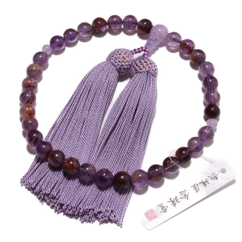 Nenjudo Japanese Prayer Beads Women Root Amethyst Touunseki Natural Stone Wisteria Silk Tassel Handmade All Sects Paulownia Box Pouch 80yr Heritage