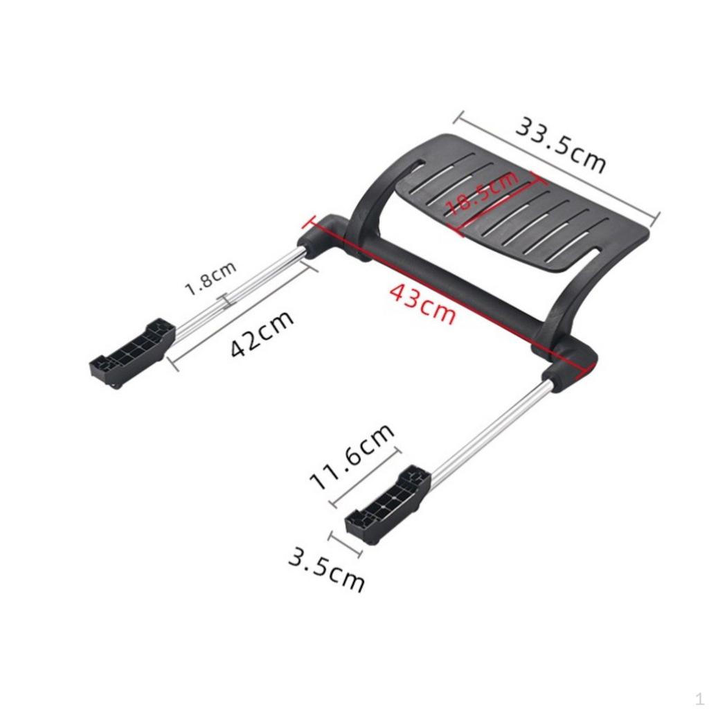 Sliding Office Chair Footrest Easy Installation Retractable Leg Rest Adjustable Black Large