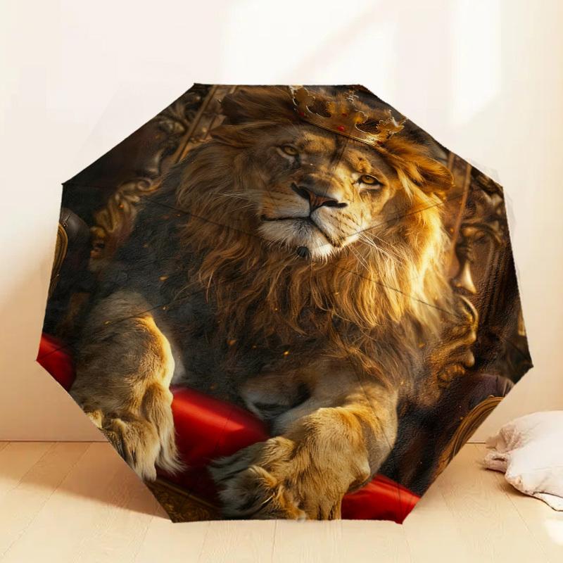 

1pc King Lion Throne Pattern Umbrella Design Automatic Opening and Closing Umbrella, High-quality Travel Umbrella, c1128143