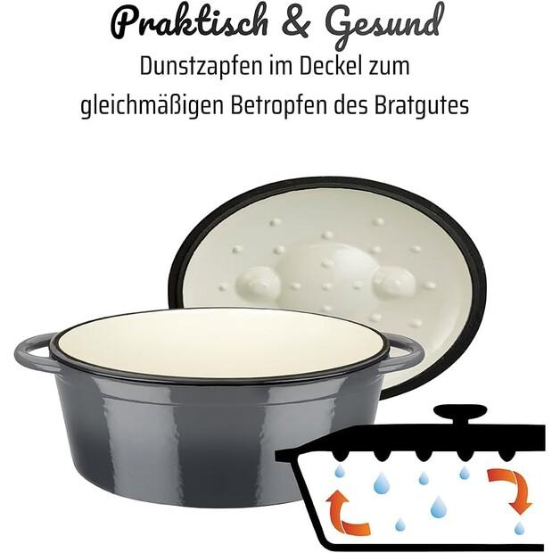 Жаровня GSW Shadow овальная 33x25 см серая 7 л (716338)