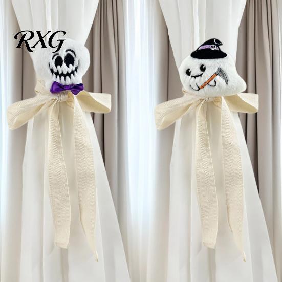 Unique Window Ornament Ties Halloween Curtain Tiebacks, Funny Witch Hat Pumpkin Ghost Cartoon Straps, Style Decor Lightweight Adjustable Holdbacks for