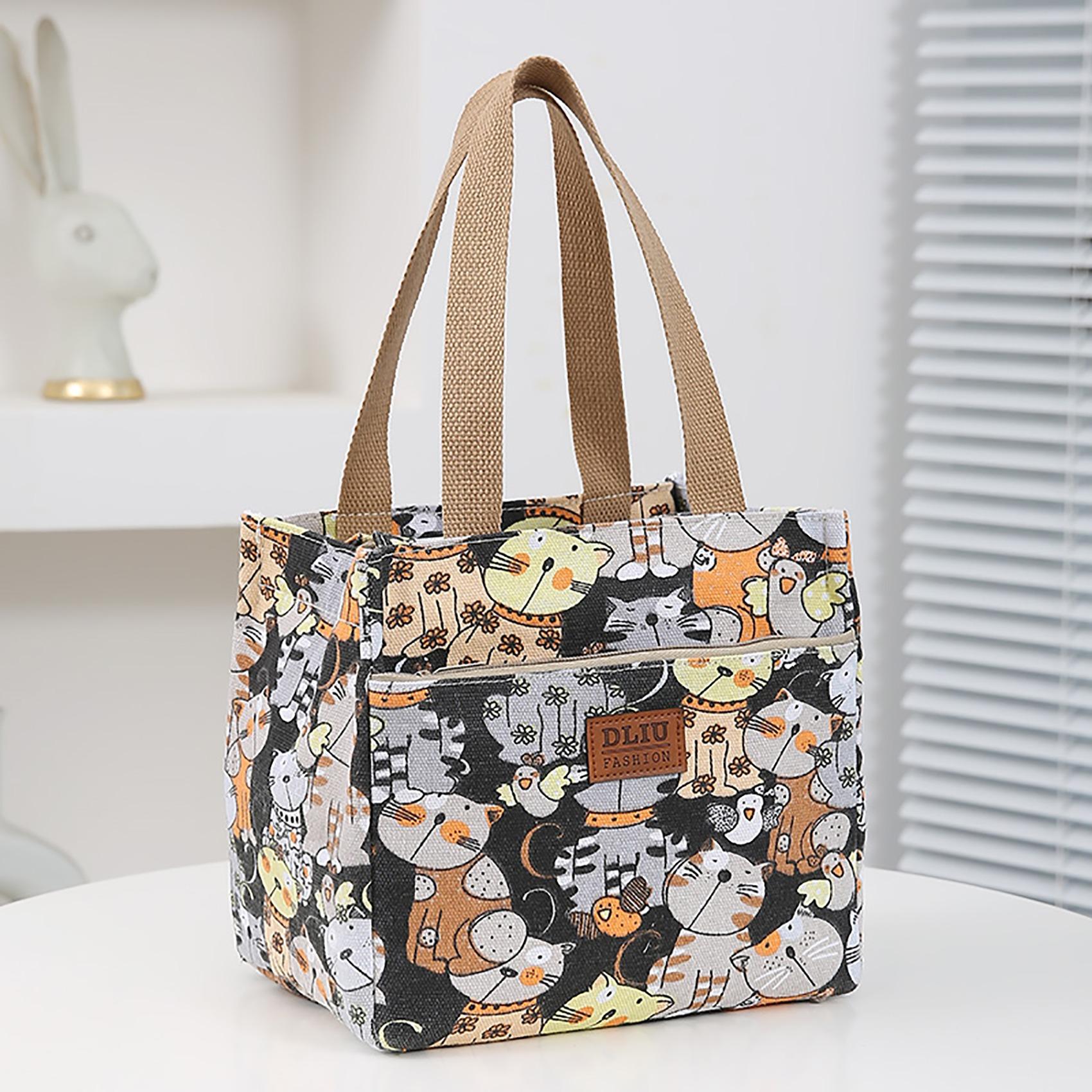 Square Insulation Bag Cooler Portable Ice Bag Fashion Cartton Print Lunch Bag Bento Bag Children s Lunch Box Bag Cooler