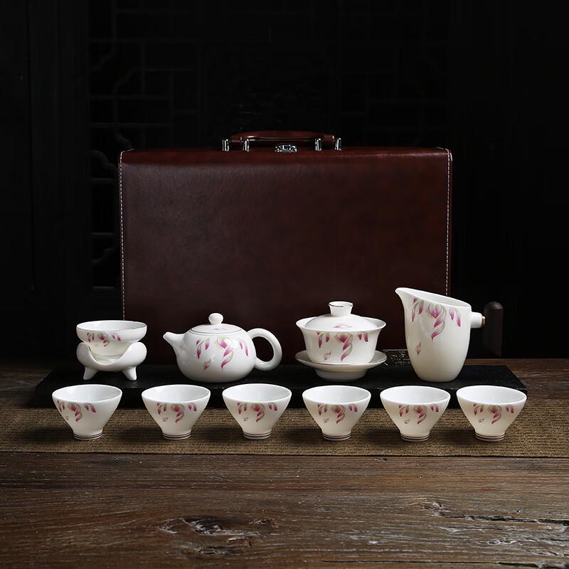 Mutton Fat Jade White Porcelain Gongfu Tea Set