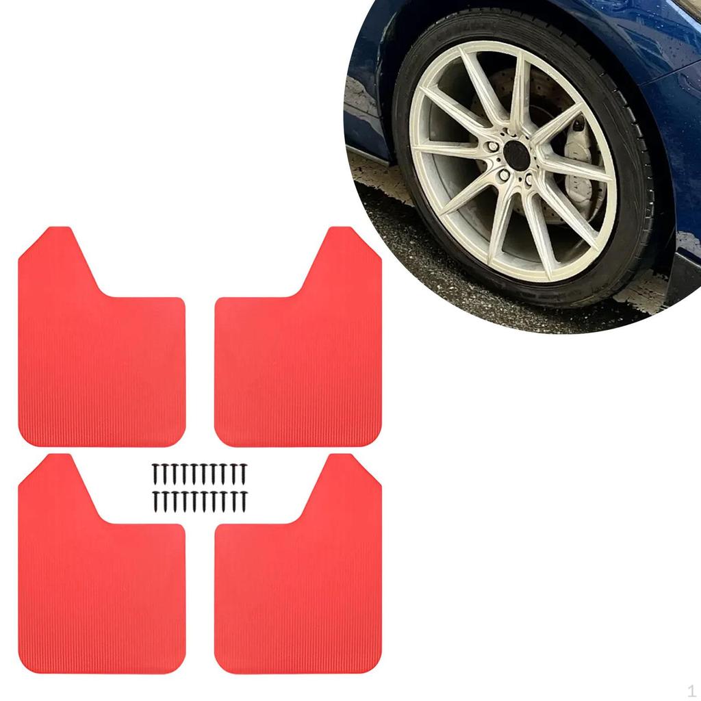 4 Pieces Car Mudguard Mudflaps Front and Rear Set Auto Accessories Easily Install Flexible Vehicle