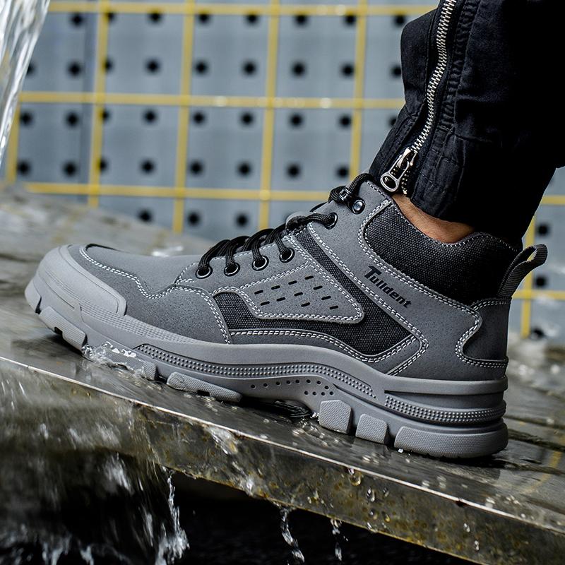 Safety Shoes Men With Steel Toe Cap Anti-smash Men Work Shoes Sneakers Light Puncture-proof Indestructible Shoes Dropshipping