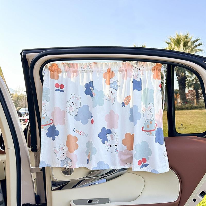 Cartoon Suction Cup Vehicle Side Window Sun Shade Heat Insulation Sunscreen Curtain