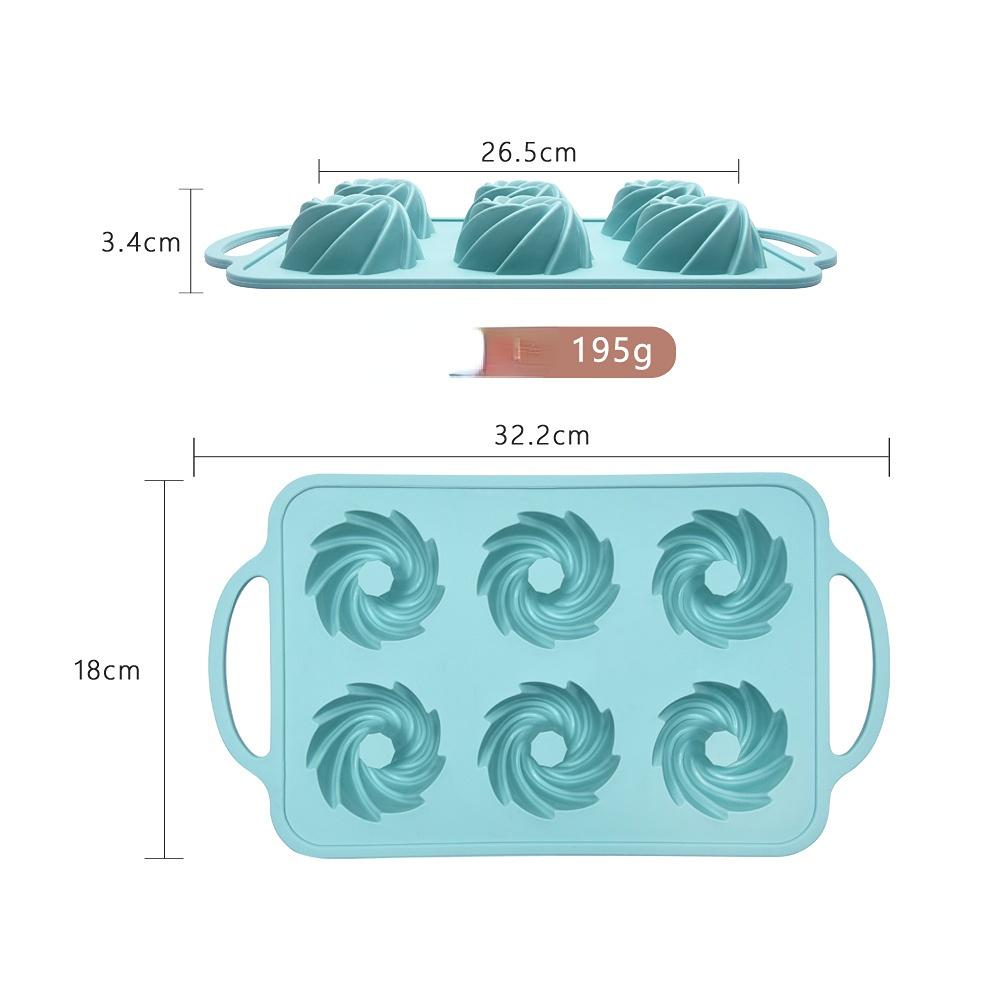Easy Demould Snadné čištění 6 stejnoměrných silikonových dortových forem Balení kostic Chléb Forma na pečení pro kutily Potravinářské formy