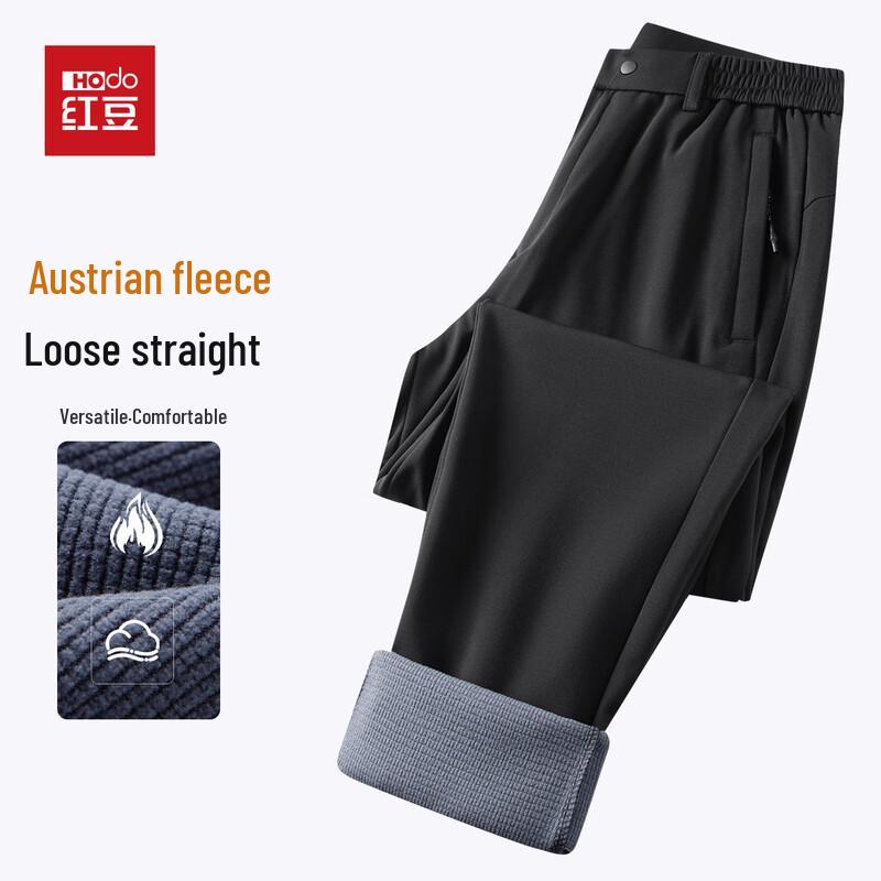 

Hodo Men s Warm Fleece-Lined Straight-Leg Casual Pants L