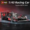 CJR1 Bburago 1:43 Toyota GR010 Hybrid 2024 7# Alloy Car Model Diecast Vehicles Racing Collectible Ornament
