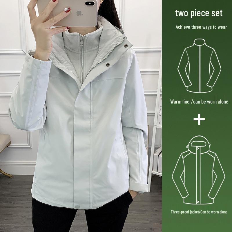 Op maat Gemaakte Winddichte en Waterdichte Heren 3-in-1 Outdoor Jas met Logo Bedrukking voor Bedrijfs- en Teamkleding