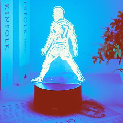 Nocne światło piłkarza 3D, 7-kolorowa zmiana cykliczna, ulubiony prezent fanów, dekoracja pokoju