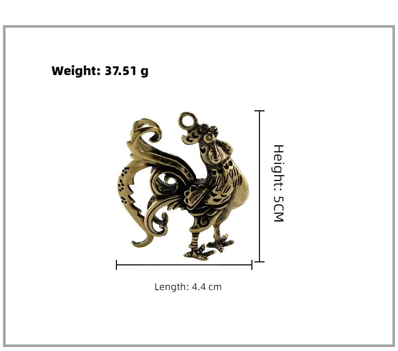 Modern Design Plated Brass Animal Rooster Pendant - Perfect Art & Gift