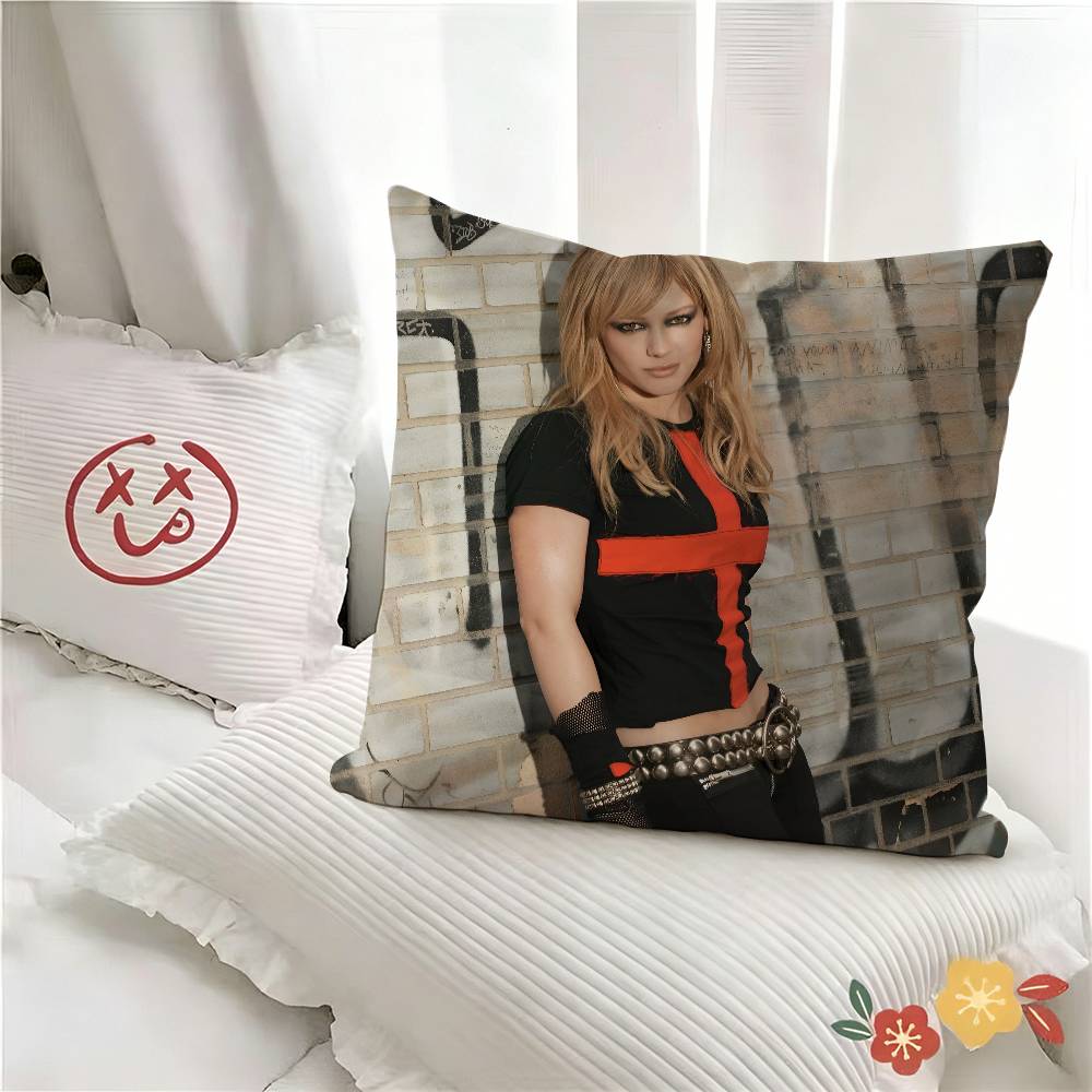 pc Singer HHilary DDuff Pillow Case Fashion Square Pillowcase Bedroom Sofa Room Ins Decoration Leisure