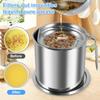 2/1.5L Oil Filter Fry Basket Oil Storage Can Pot Stainless Steel Oil Strainer Pot with Fine Mesh Strainer Grease Container Kitch