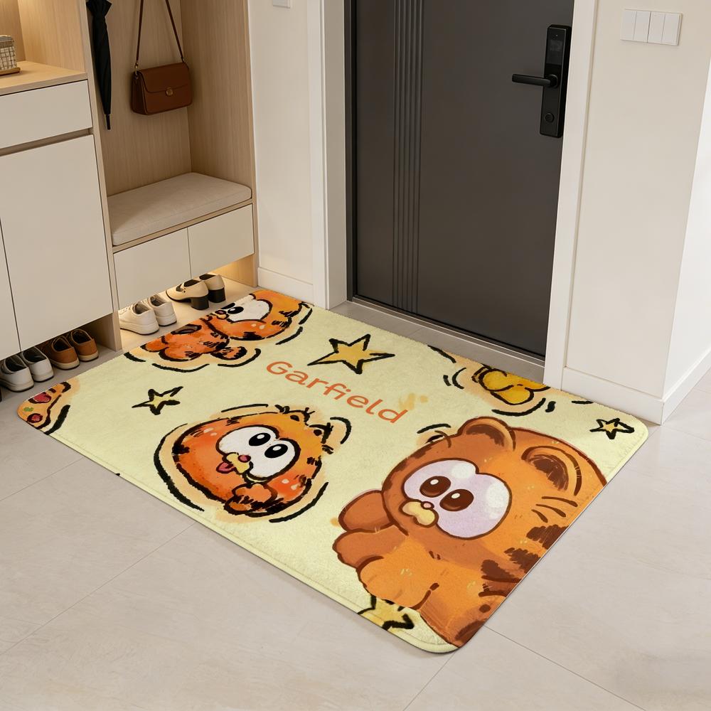 Tappetino per Pavimento Anime G-Garfield Tappetino per Porta in Flanella Antiscivolo Assorbente Lavabile Tappeto per Interni Casa