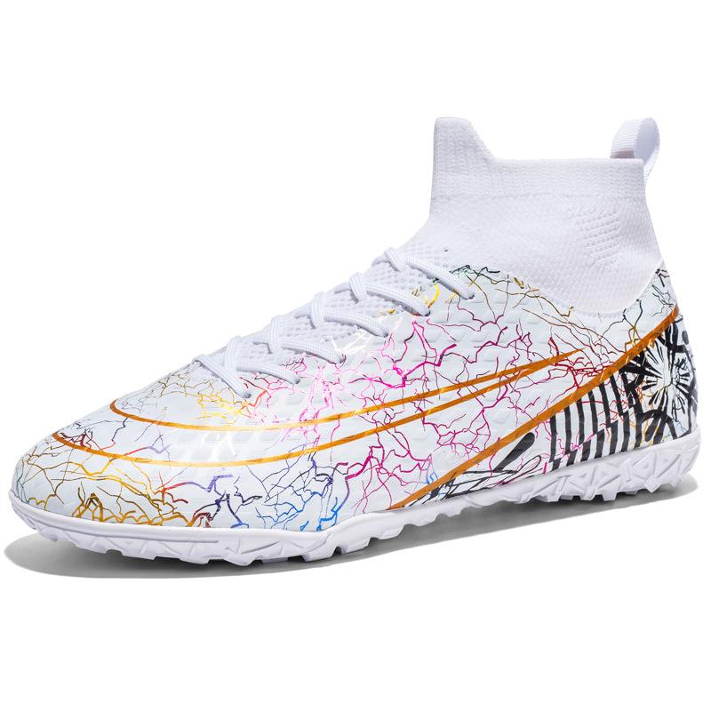 

Внешнеторговые высокие футбольные бутсы мужские и женские взрослые длинные шипы сломанные шипы искусственная трава тренировочные бутсы ученики начальной школы и подростки 45