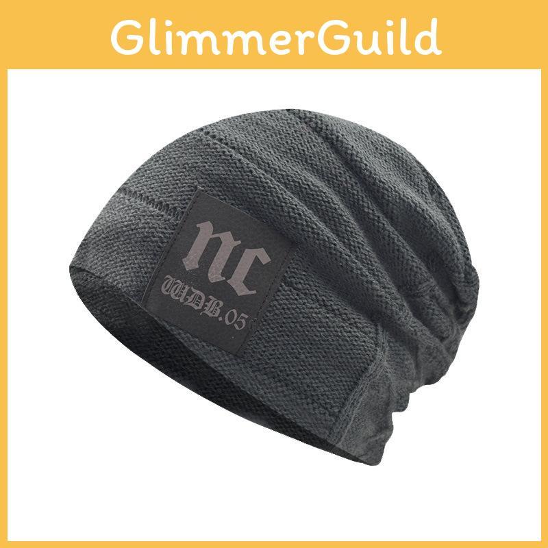 Casual Unisex Knitted Cap With Satin Weave And Patch Elements For Seasons Cold
