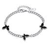 Butterfly Bracelet Bangle for Pink Butterfly Double Accessory Women, Zirconia, Gold, Butterfly, Diamond, Bangle, Butterfly, Chain, Titanium,
