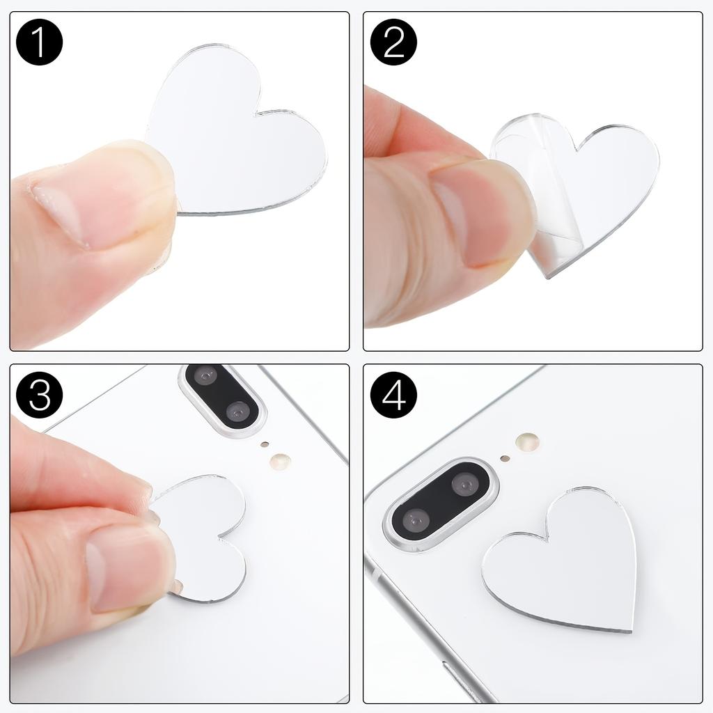 100pcs Love Acrylic Mirror Wall Stickers Decoration Bathroom Living Room Bedroom Gym Dormitory Phone Case Decoration