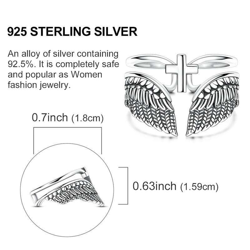 Original 925 Silver Ring Sparking Sun Moon Rose Feather Open Rings for Women Girls Jewelry Birthday Anniversary Engagement Gifts
