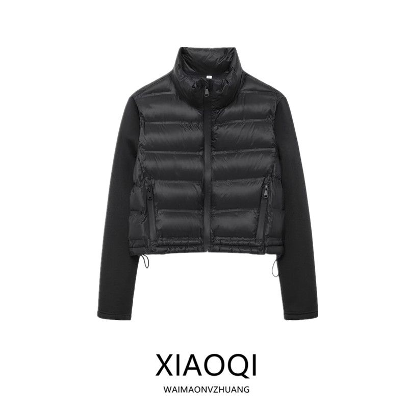 Western Style 2024 Autumn and Winter Stand Collar Patchwork Cotton-padded jacket Jacket Down Cotton Lightweight Short Outerwear 4391809