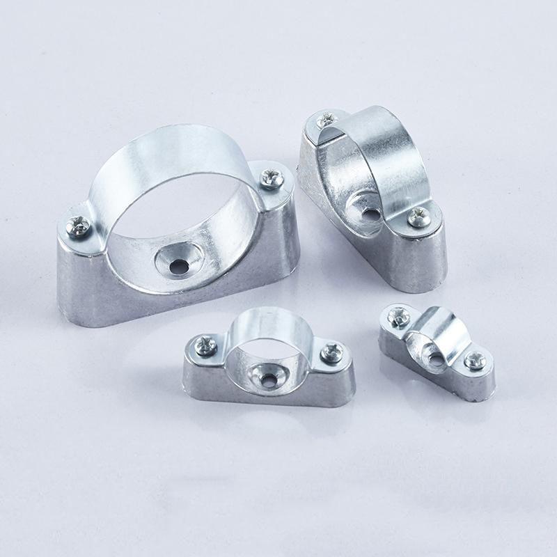 2PCS 16/20/25/32/38/50mm Diameter Single Hole Pipe Clamp Wall Mounted Aluminum Tube Saddle Buckle Fastener Kit With Screws