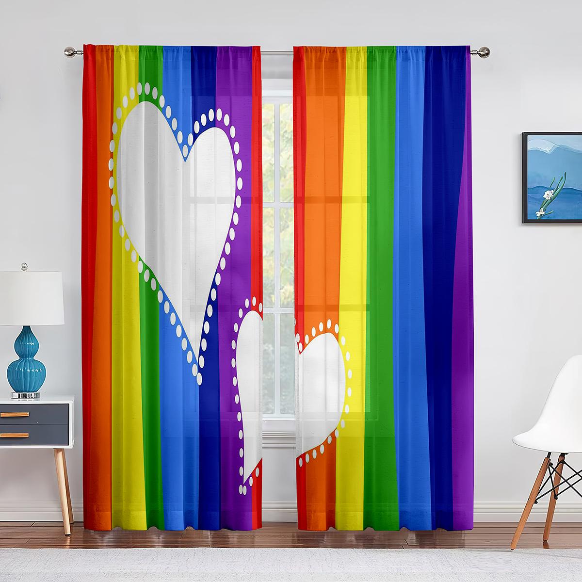 

Каракули Сердечки в Квадратах Романтический Дизайн Шифоновые Прозрачные Вуалевые Шторы для Гостиной Спальни Декор Оконные Тюлевые Шторы Драпировки 1 PCS W100XH250cm&Grommet Top