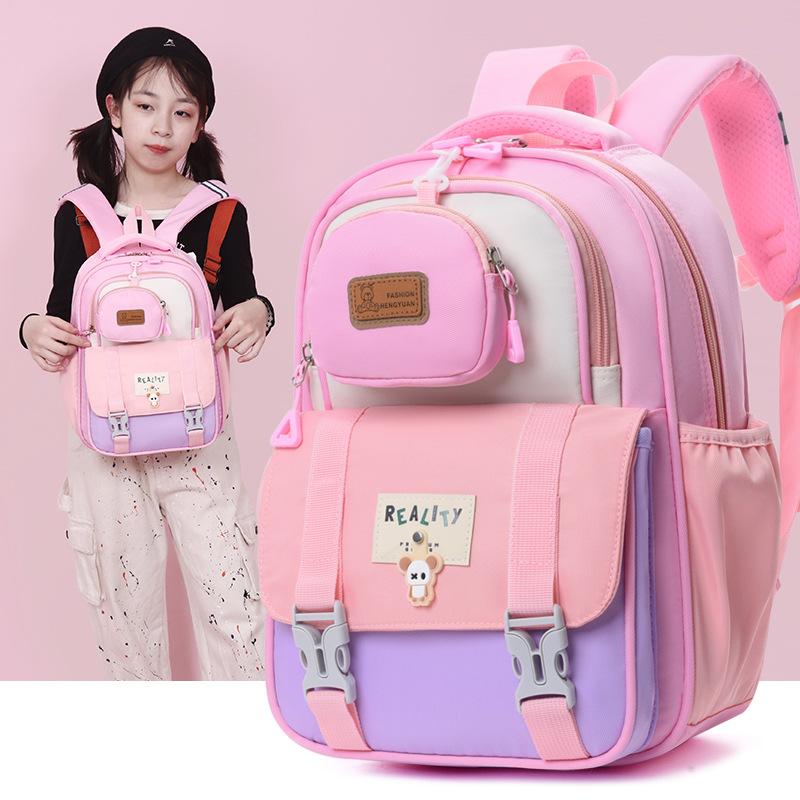 School Bag Cartoon Breathable Nylon Children's Backpack First Grade Burden Reduction Student Backpack